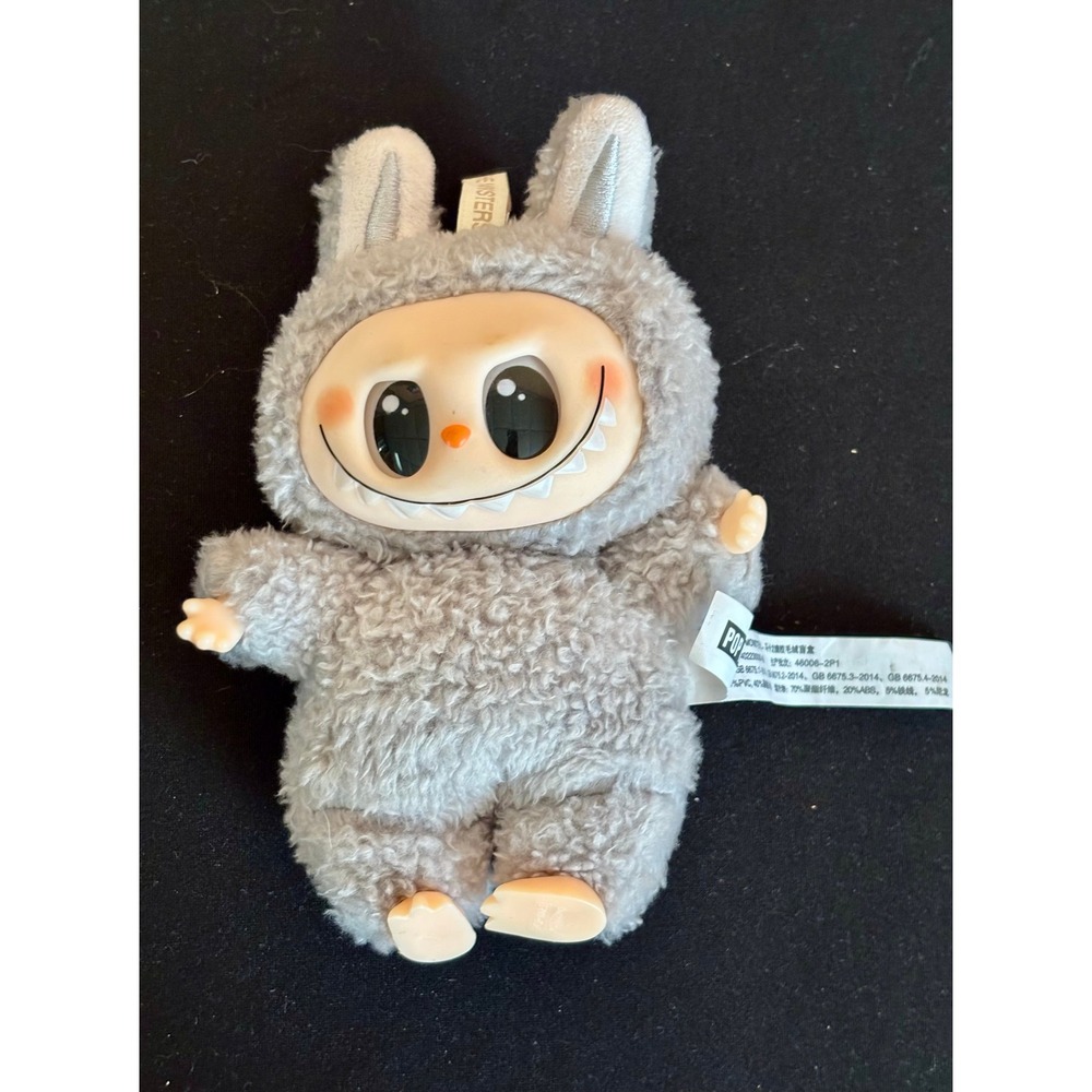 Pop Mart The Monsters Labubu Plush Doll Serenity Gray All Black Lot Authentic - Picture 7 of 8